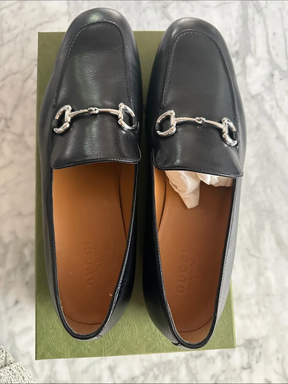 Gucci Princeton Black Leather Horsebit Loafers